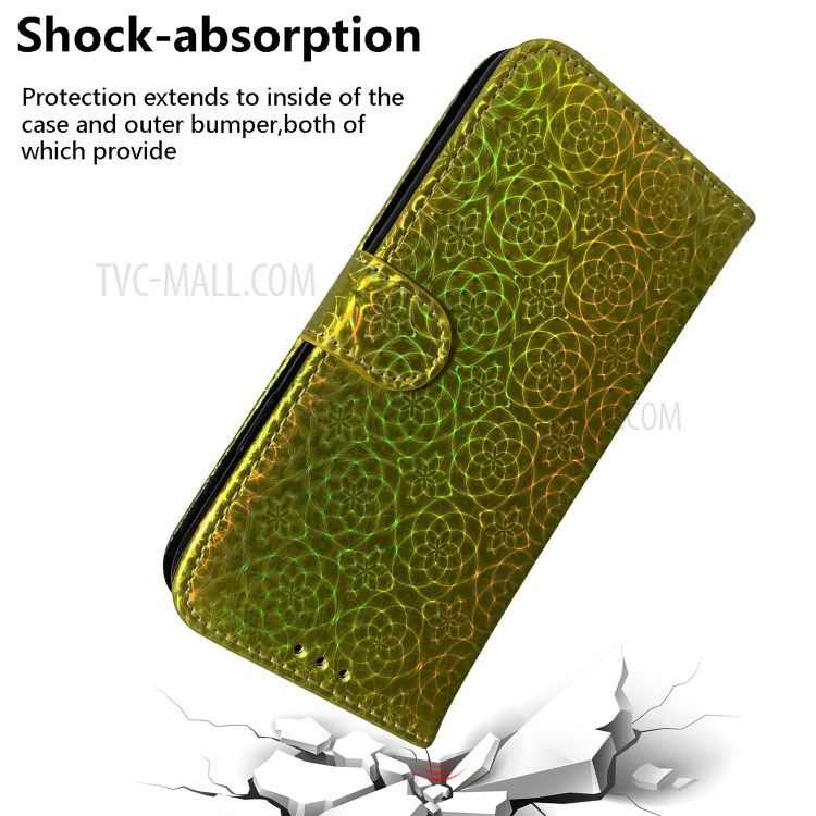 Flower Pattern Leather Stand Wallet Cover Case for Nokia 5.4 - Green-7