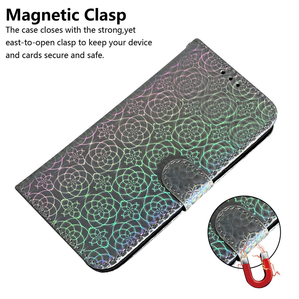 Flower Pattern Leather Stand Wallet Cover Case for Nokia 5.4 - Grey-6