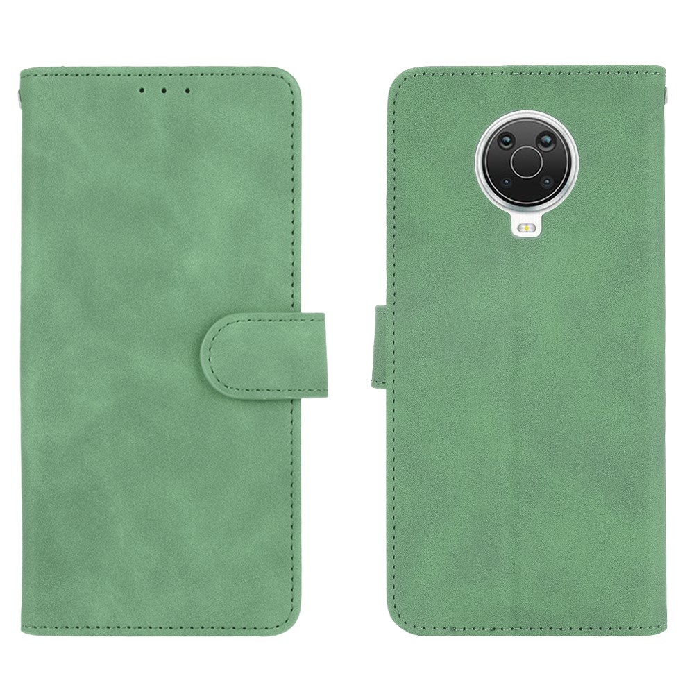 Skin-touch Feeling Leather Wallet Case for Nokia 6.3 Phone Cover with Supporting Stand - Green-1