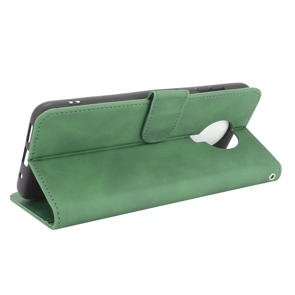 Skin-touch Feeling Leather Wallet Case for Nokia 6.3 Phone Cover with Supporting Stand - Green-4