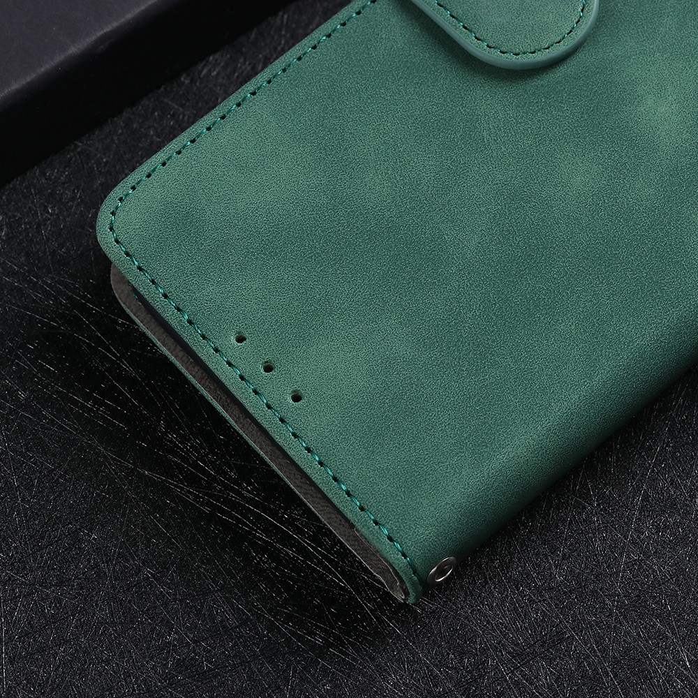 Skin-touch Feeling Leather Wallet Case for Nokia 6.3 Phone Cover with Supporting Stand - Green-9