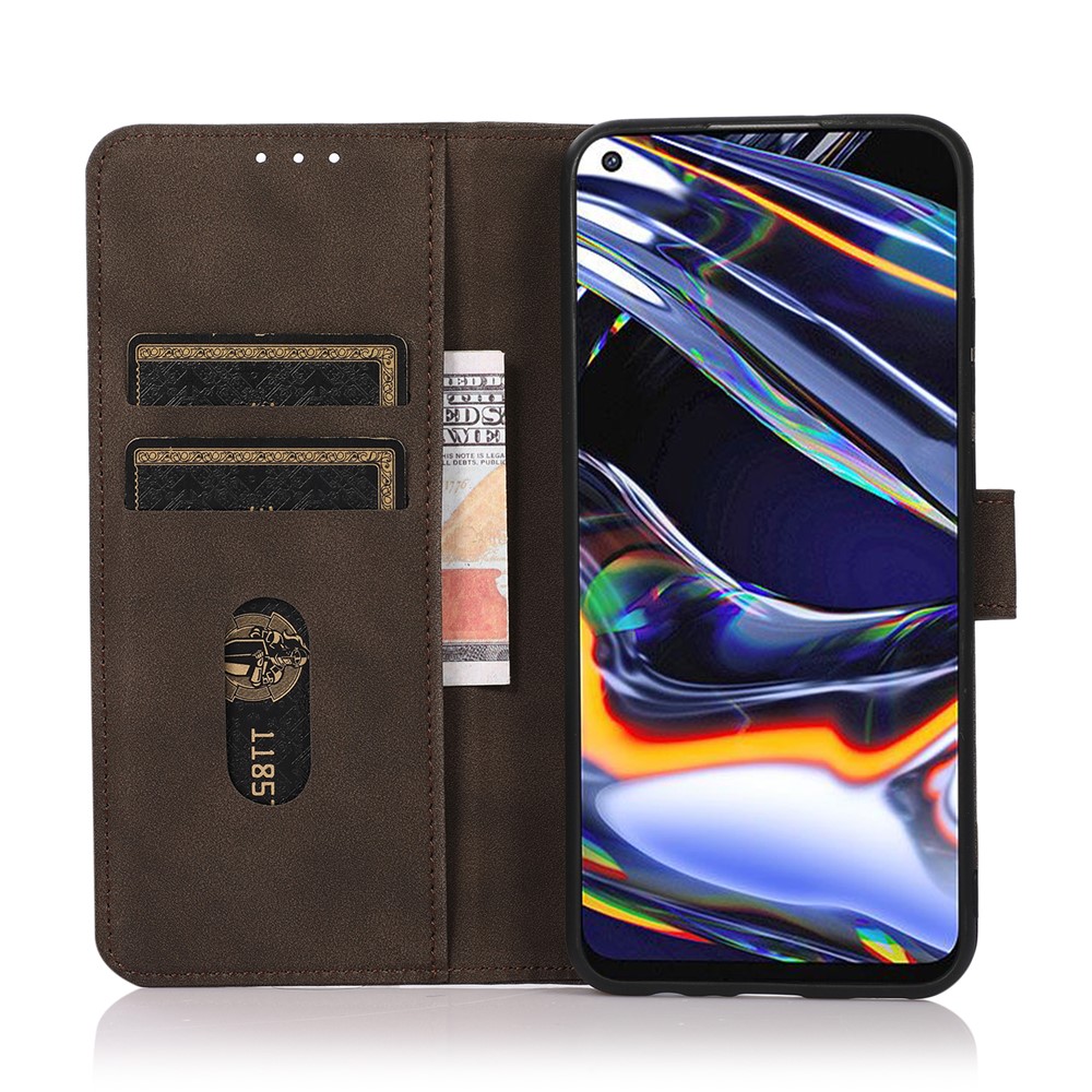 KHAZNEH Quality Mobile Phone Protective Leather Cover Case Stand Wallet for Nokia 7.3 - Brown-5