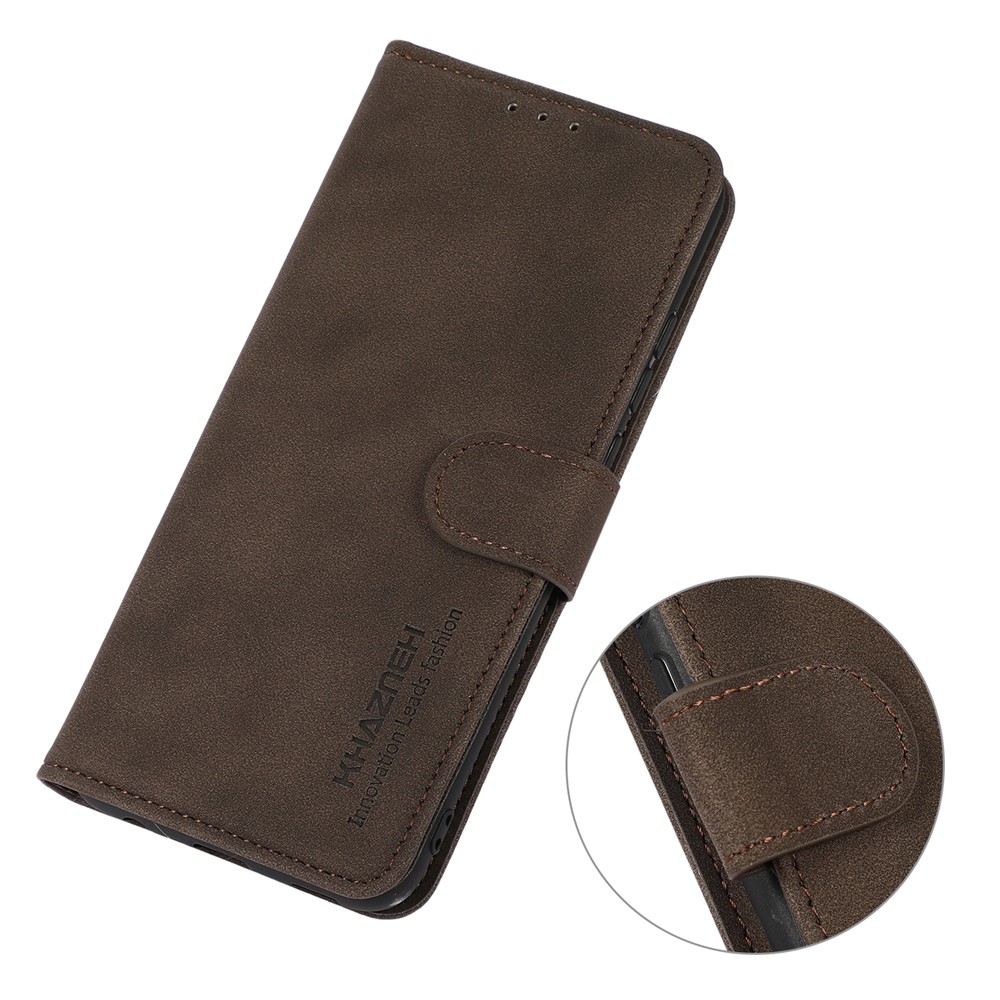 KHAZNEH Quality Mobile Phone Protective Leather Cover Case Stand Wallet for Nokia 7.3 - Brown-7