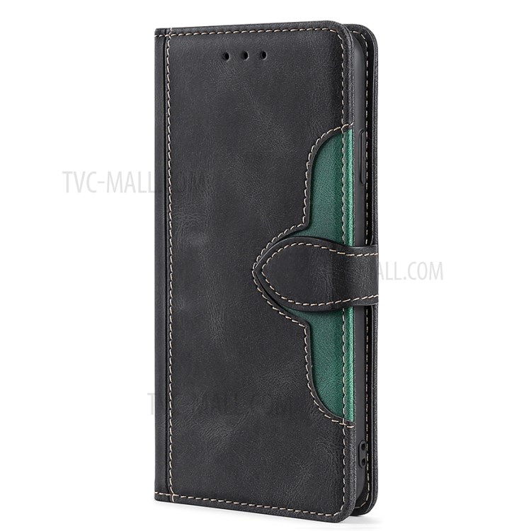 Color Matching Leather Phone Cover Case for Nokia 1.4 - Black-2