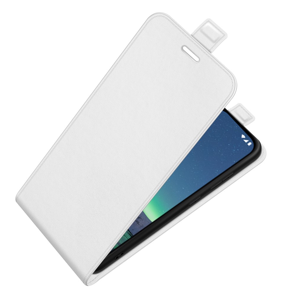 Crazy Horse Leather Protector Case Vertical Flip Phone Cover with Card Slot for Nokia 1.4 - White-2