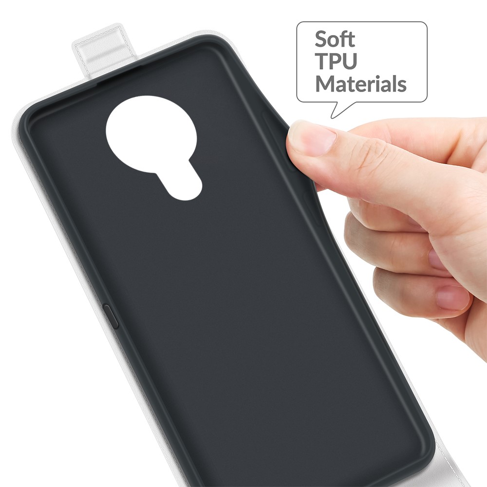 Crazy Horse Leather Protector Case Vertical Flip Phone Cover with Card Slot for Nokia 1.4 - White-5