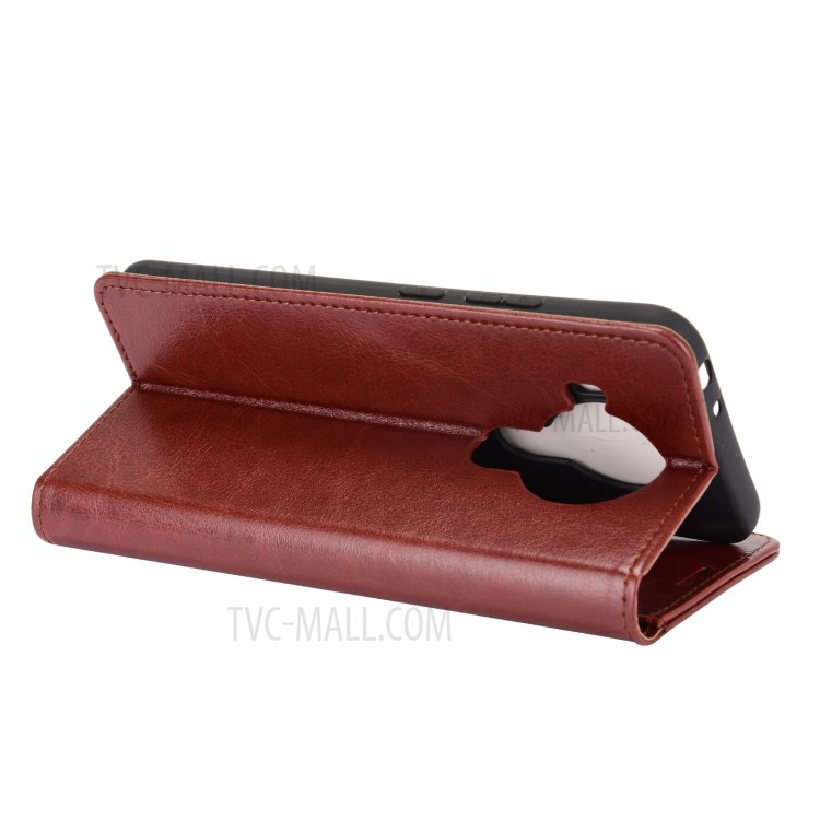 Crazy Horse Leather Wallet Stand Case for Nokia 5.4 - Brown-3