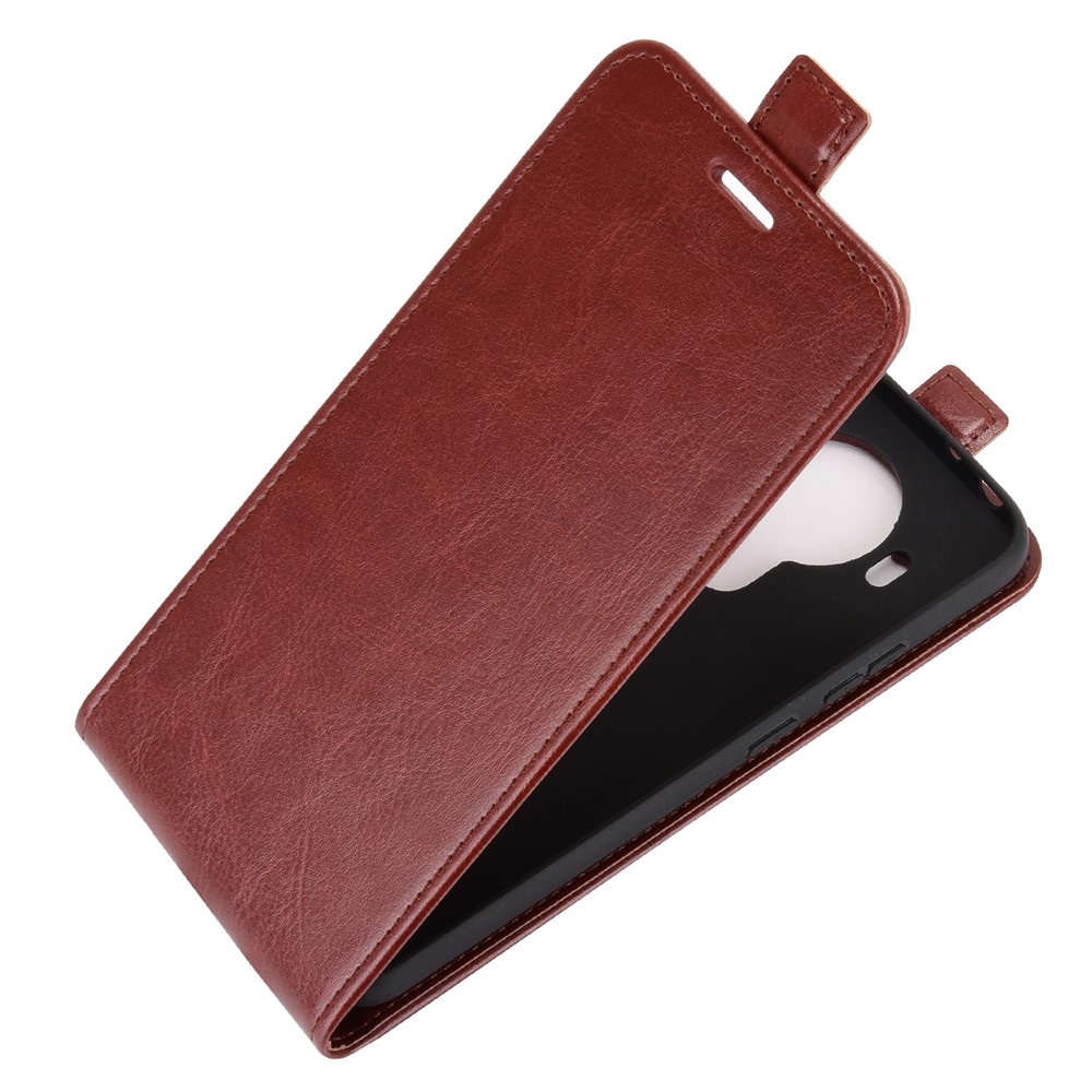 Crazy Horse Leather Protector Case Vertical Flip Phone Cover with Card Slot for Nokia 5.4 - Brown-3