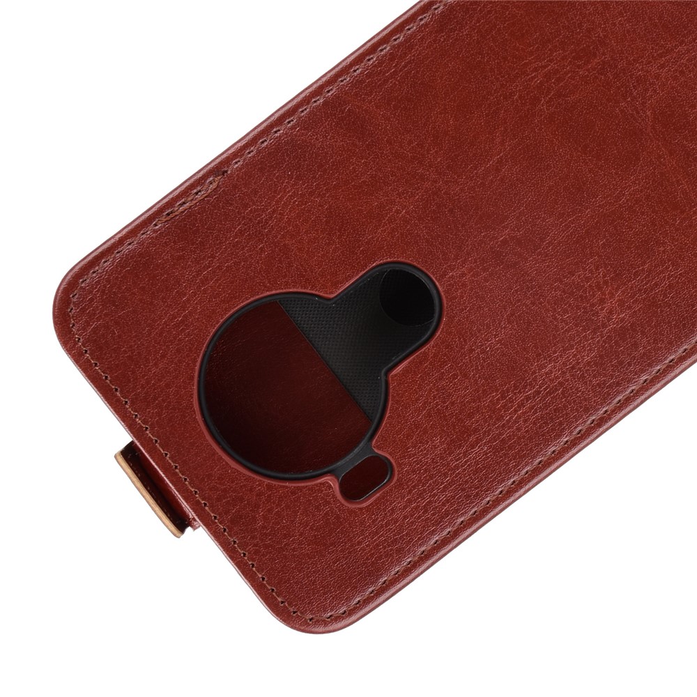 Crazy Horse Leather Protector Case Vertical Flip Phone Cover with Card Slot for Nokia 5.4 - Brown-6