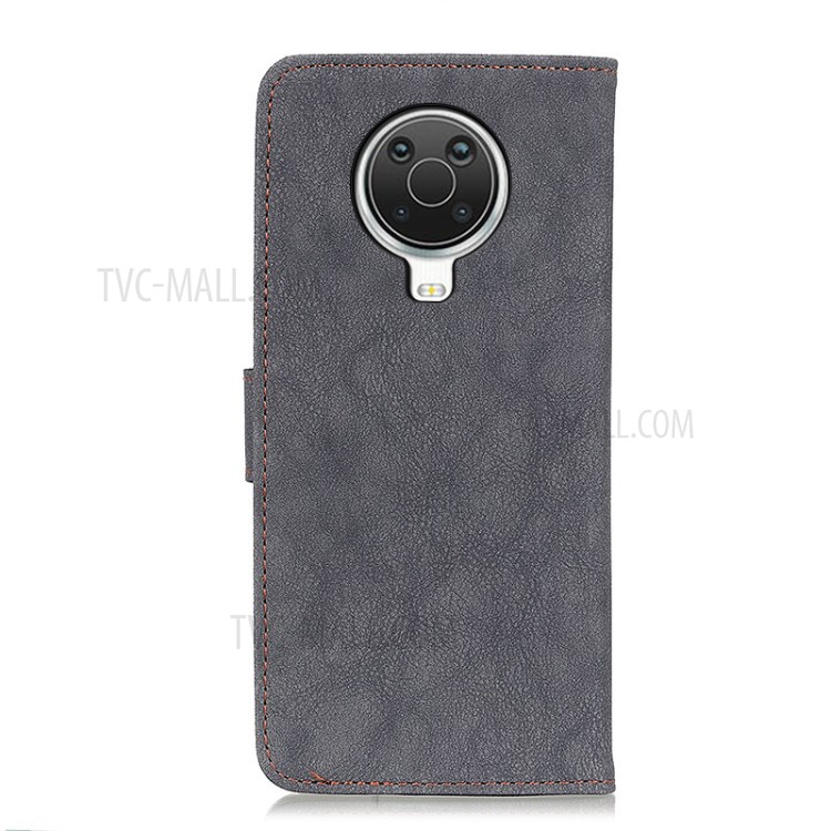 KHAZHEN Full Protection Retro Style Split Leather Phone Case Wallet Cover for Nokia G10/G20 - Black-2