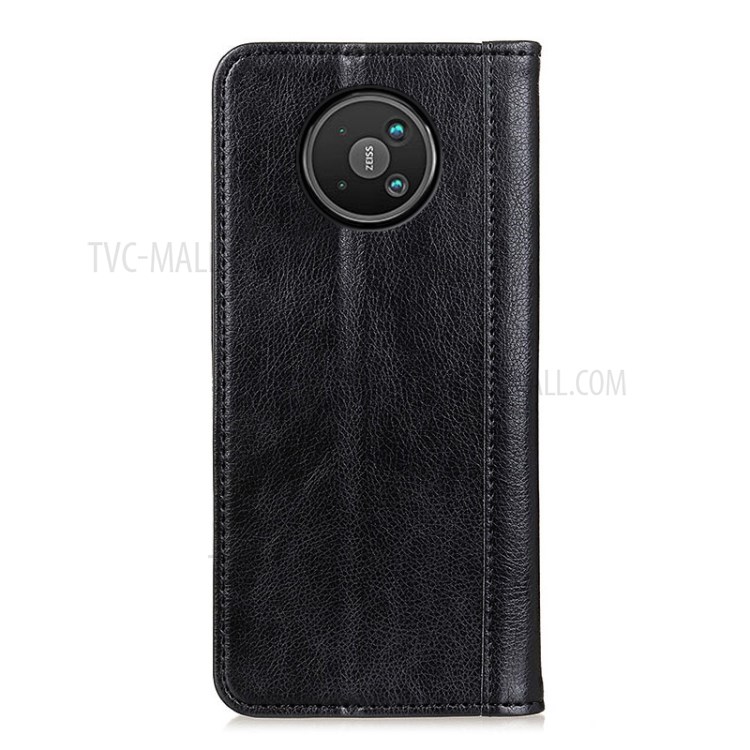 Auto-absorbed Litchi Texture Split Leather Wallet Stand Case Cover for Nokia 8 V 5G UW - Black-2