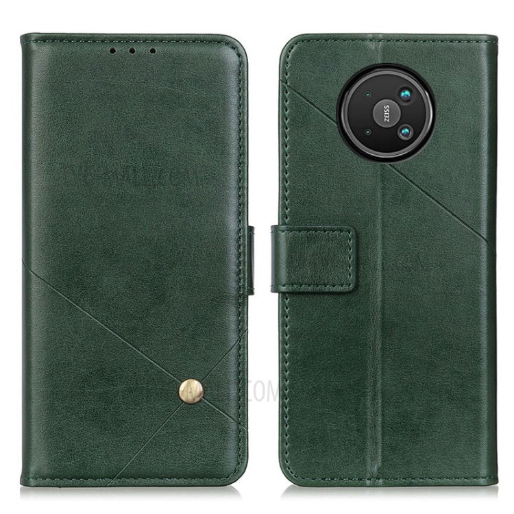 Full Protection Wallet Stand PU Leather Phone Protection Shell Case for Nokia 8V 5G - Green-1