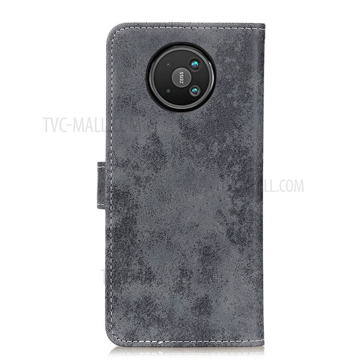Vintage Style PU Leather Wallet Phone Case for Nokia 8V 5G Mobile Stand Casing - Grey-2