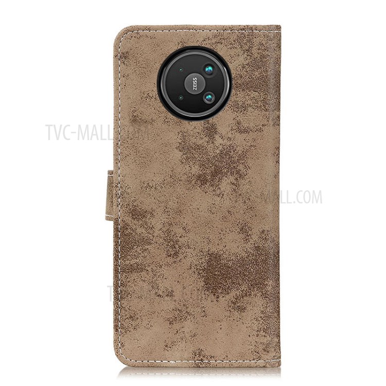 Vintage Style PU Leather Wallet Phone Case for Nokia 8V 5G Mobile Stand Casing - Khaki-2