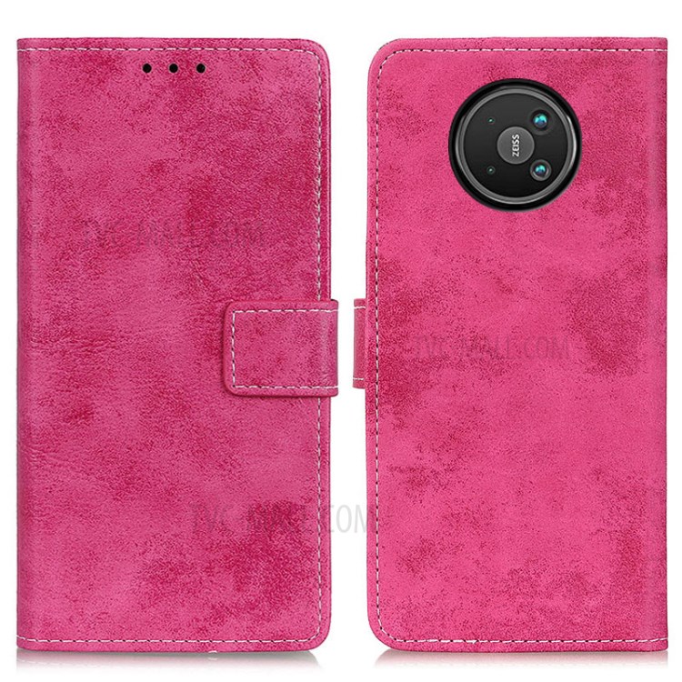 Vintage Style PU Leather Wallet Phone Case for Nokia 8V 5G Mobile Stand Casing - Rose-1