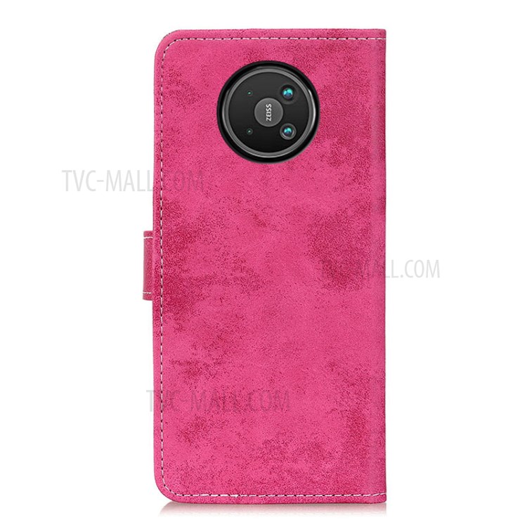 Vintage Style PU Leather Wallet Phone Case for Nokia 8V 5G Mobile Stand Casing - Rose-2