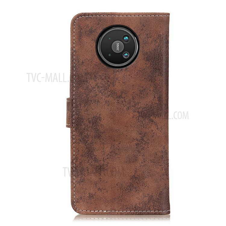 Vintage Style PU Leather Wallet Phone Case for Nokia 8V 5G Mobile Stand Casing - Brown-2