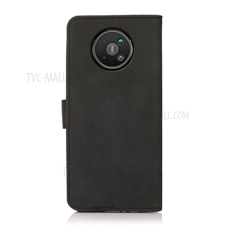 KHAZNEH Wallet Design Textured Leather Phone Stand Cover Full Protection Case for Nokia 8V 5G - Black-2