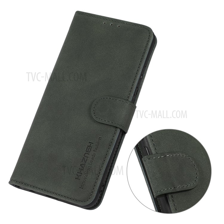 KHAZNEH Wallet Design Textured Leather Phone Stand Cover Full Protection Case for Nokia 8V 5G - Green-8