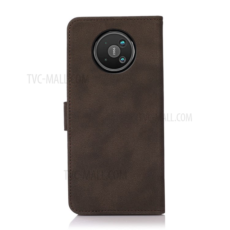 KHAZNEH Wallet Design Textured Leather Phone Stand Cover Full Protection Case for Nokia 8V 5G - Brown-2