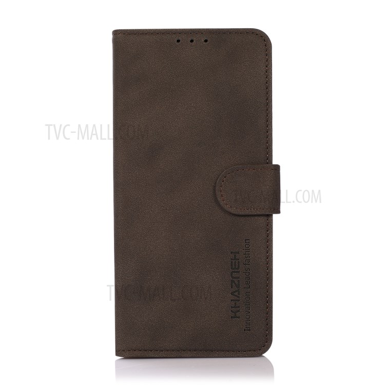 KHAZNEH Wallet Design Textured Leather Phone Stand Cover Full Protection Case for Nokia 8V 5G - Brown-3