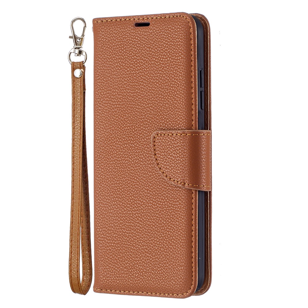 Litchi Skin Wallet Leather Stand Cover Shell for Nokia 1.4 - Brown-2