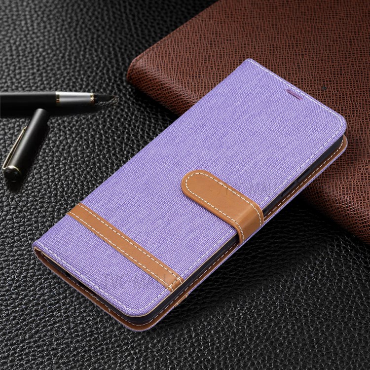 Assorted Color Jeans Cloth Leather Wallet Stand Case for Nokia 1.4 - Purple-6