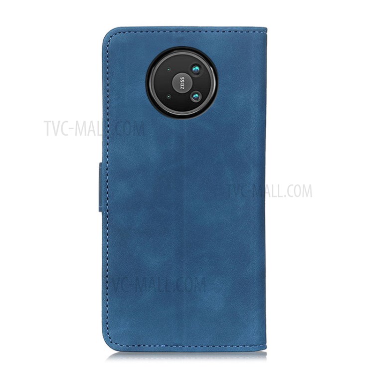 KHAZNEH Full Protection Retro Grain Style Wallet Design PU Leather Stand Case for Nokia 8V 5G - Blue-7