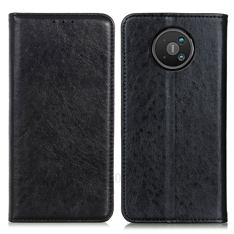 Crazy Horse Texture Wallet Stand Auto-absorbed Design PU Leather Phone Shell Case for Nokia 8V 5G - Black-1