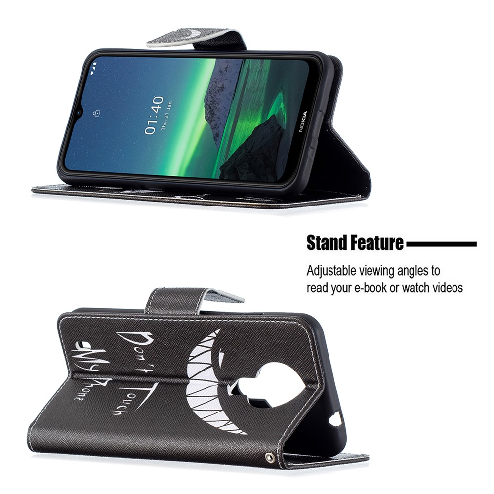 Pattern Printing Leather Wallet Phone Case for Nokia 1.4 - Do not Touch My Phone-4