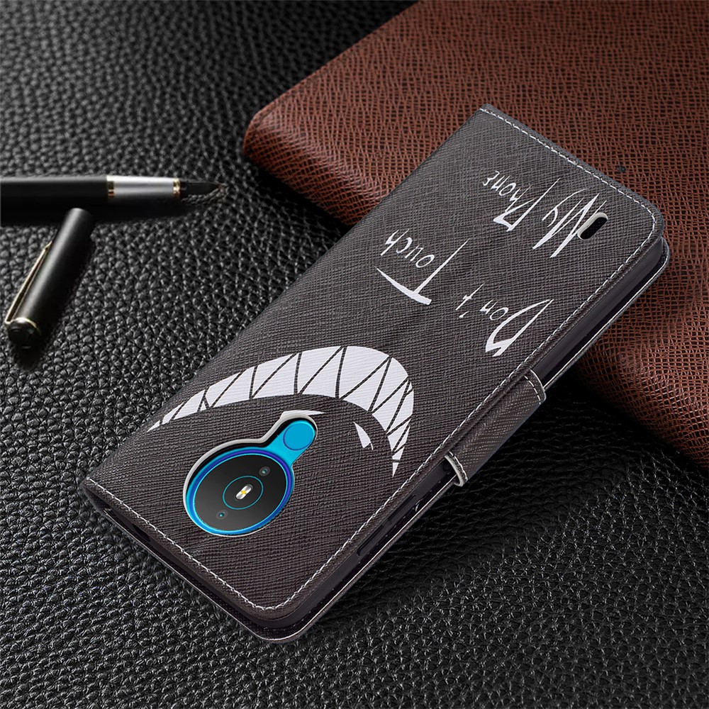 Pattern Printing Leather Wallet Phone Case for Nokia 1.4 - Do not Touch My Phone-7