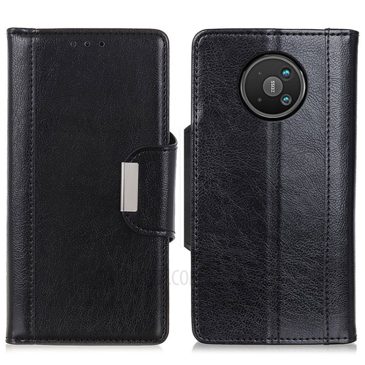 Wallet Design PU Leather Full Protection Phone Case with Stand for Nokia 8 V 5G - Black-1