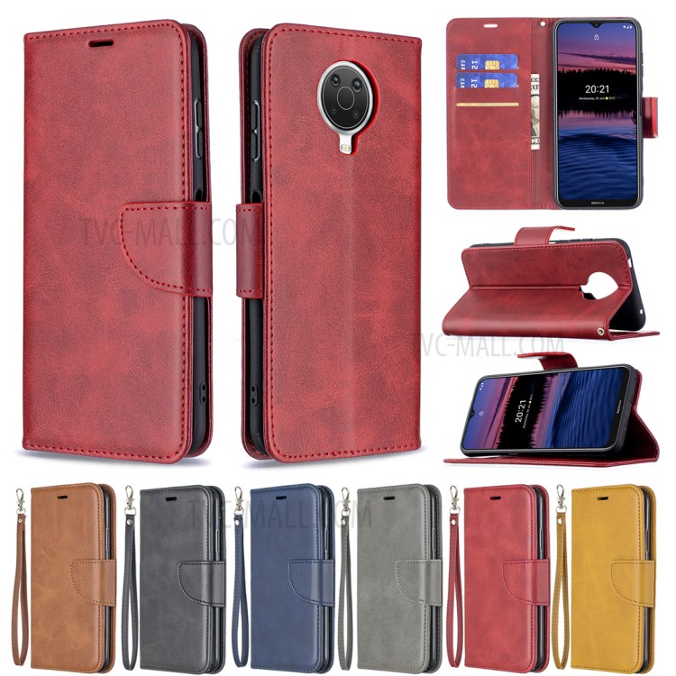 Wallet Leather Stand Case for Nokia G20 - Red-10