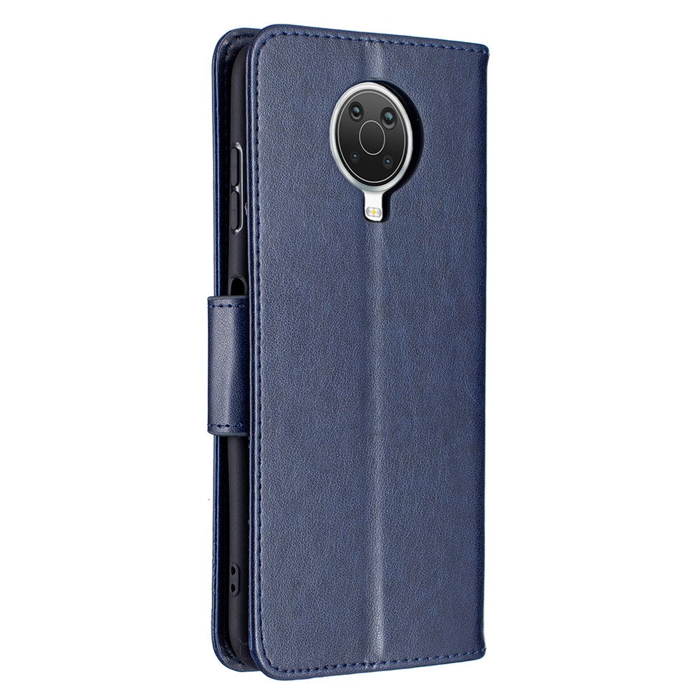 Imprint Butterfly Wallet Leather Stand Case for Nokia G20 - Dark Blue-5
