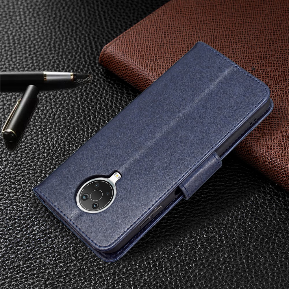 Imprint Butterfly Wallet Leather Stand Case for Nokia G20 - Dark Blue-8