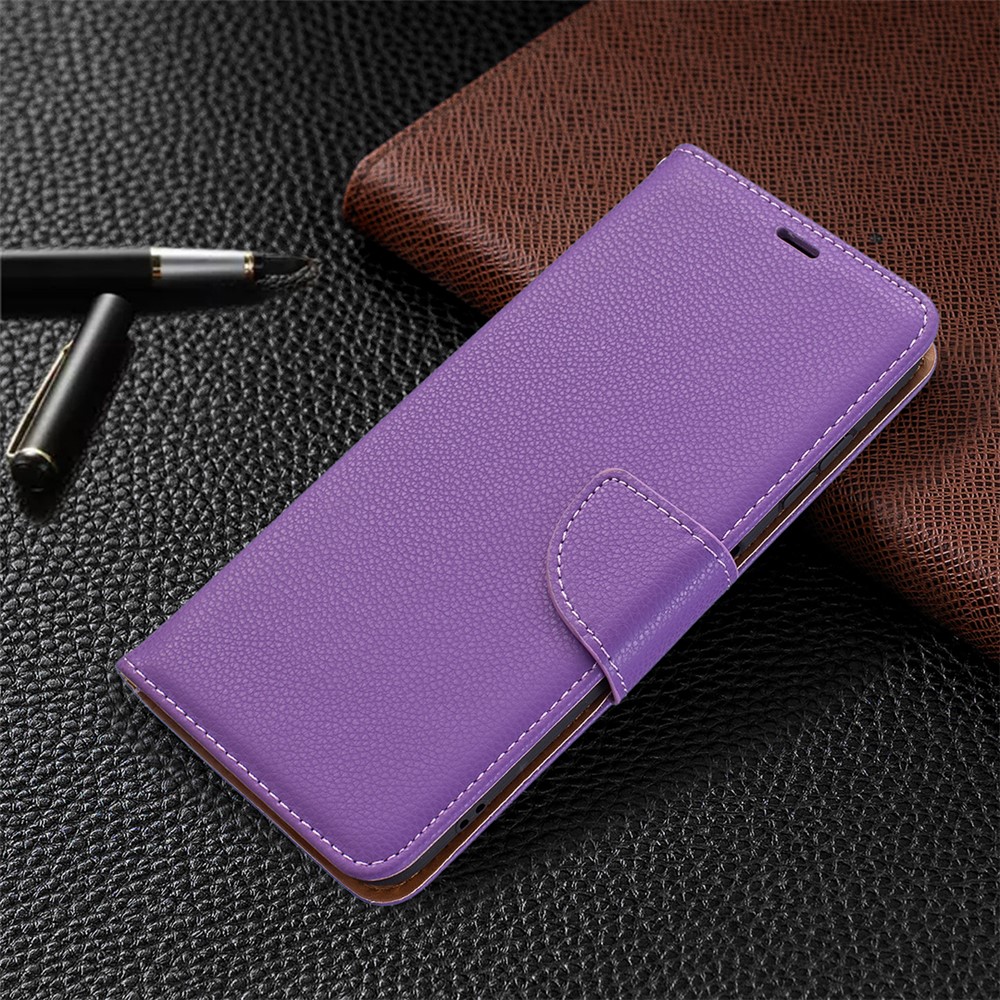 Litchi Skin Wallet Leather Stand Case Shell for Nokia G20 - Purple-7