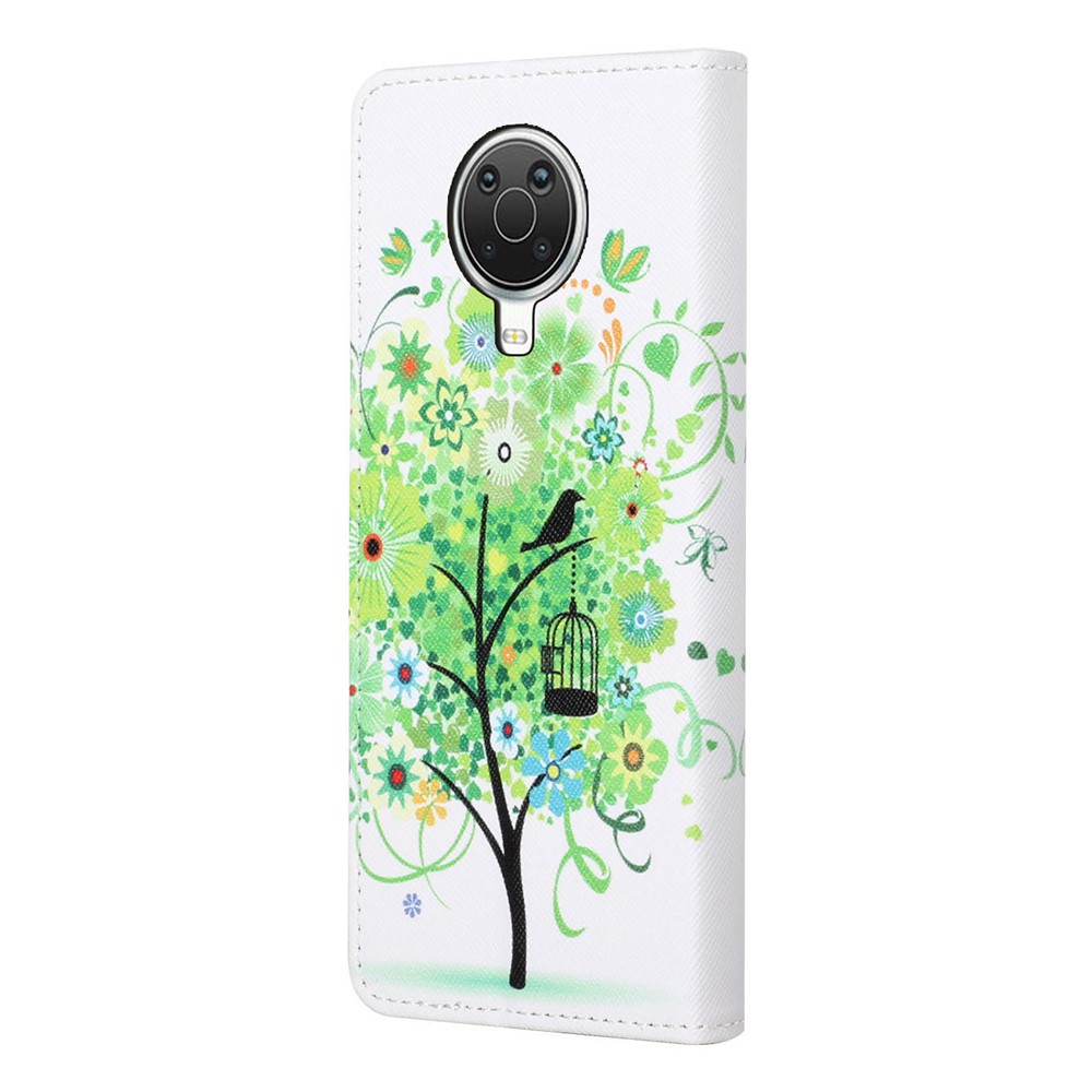 Wallet Design New Pattern Printing Cross Texture Leather Phone Stand Case for Nokia G10/G20 - Green Tree-3