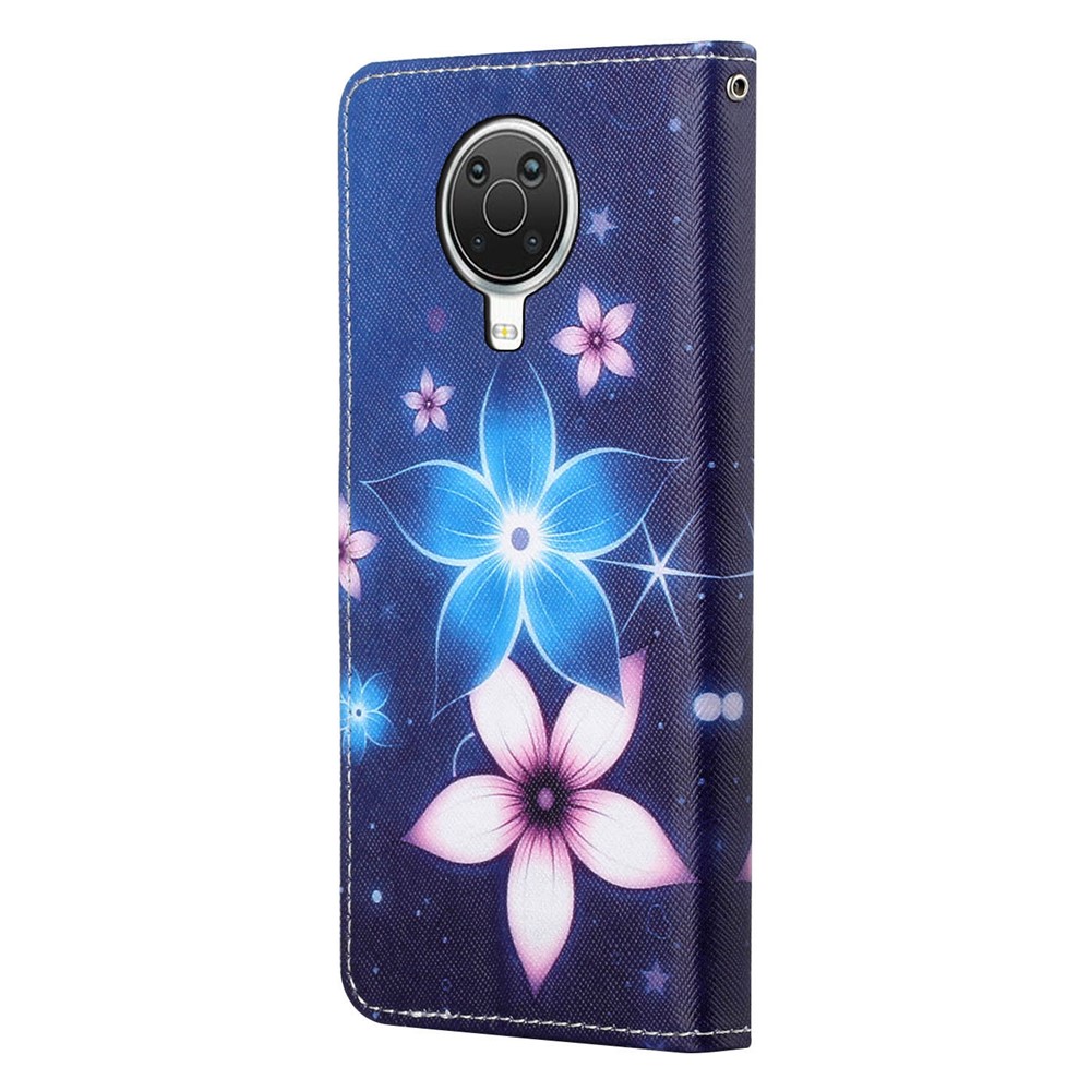 New Pattern Printing Wallet Design Cross Texture Leather Stand Case for Nokia G10/G20 - Flower-3