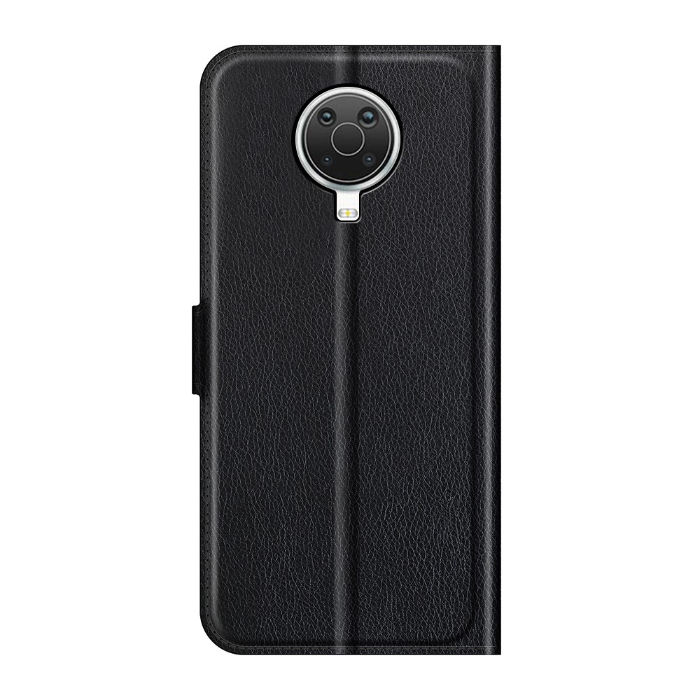 Wallet Litchi Texture Leather Phone Case Folio Flip Cover with Stand for Nokia G20 - Black-3