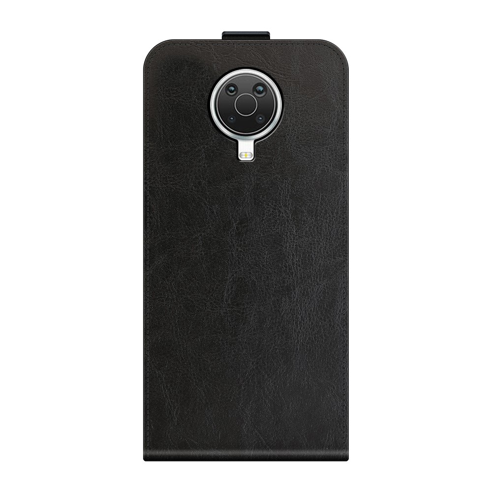 Crazy Horse Leather Protector Case Vertical Flip Phone Cover with Card Slot for Nokia G20 - Black-3