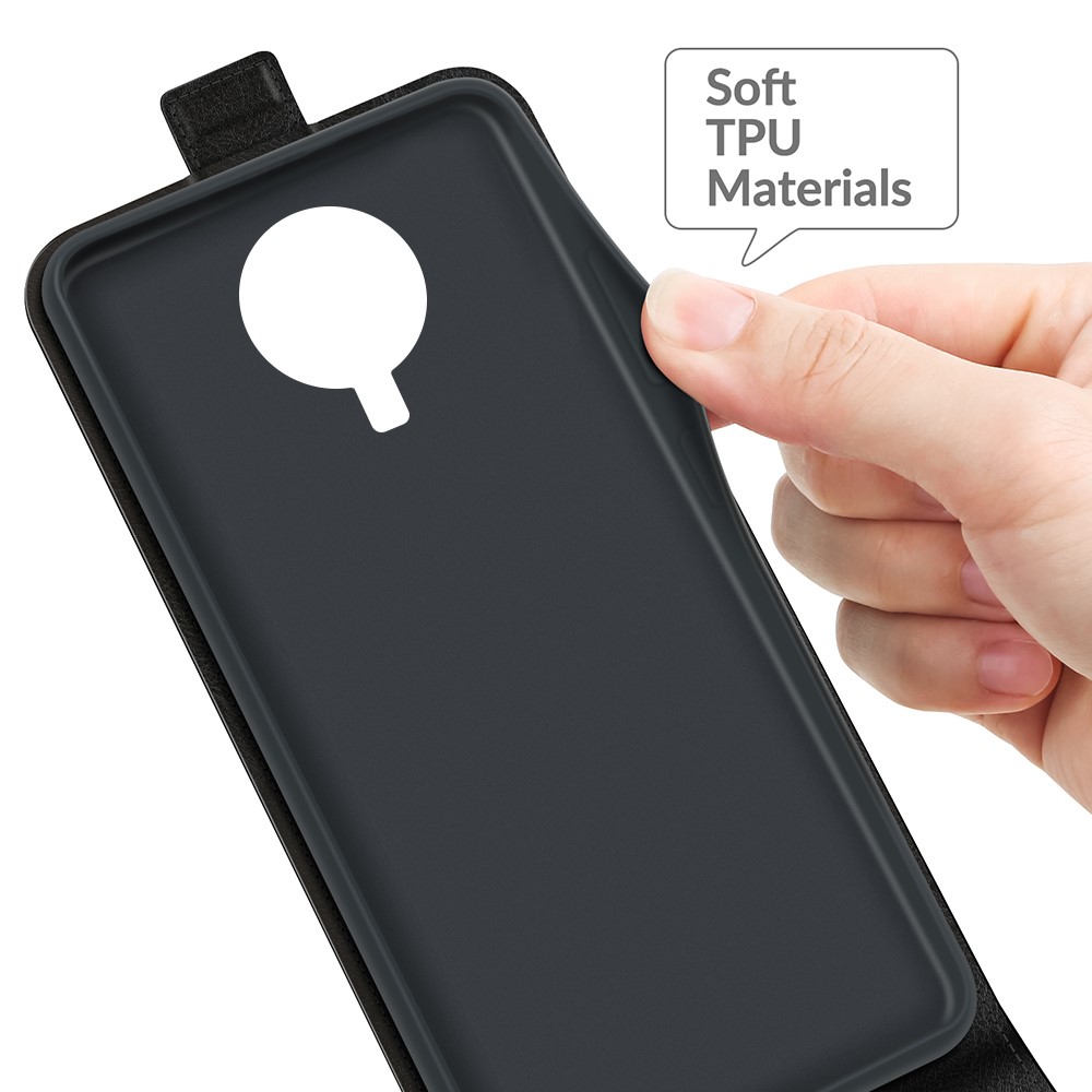 Crazy Horse Leather Protector Case Vertical Flip Phone Cover with Card Slot for Nokia G20 - Black-6