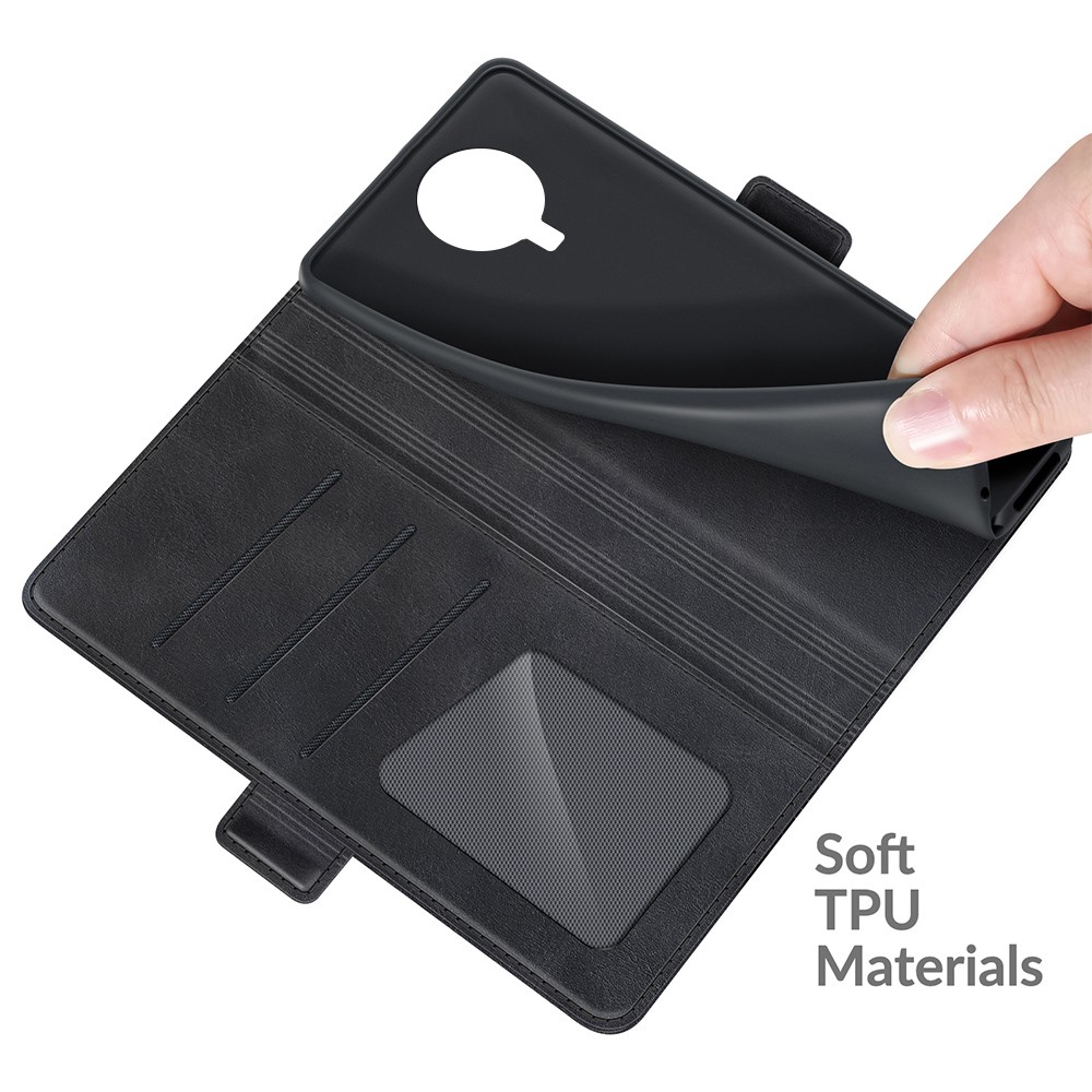 Magnetic Double Clasp PU Leather Wallet Stand Case Shell for Nokia G20 - Black-7
