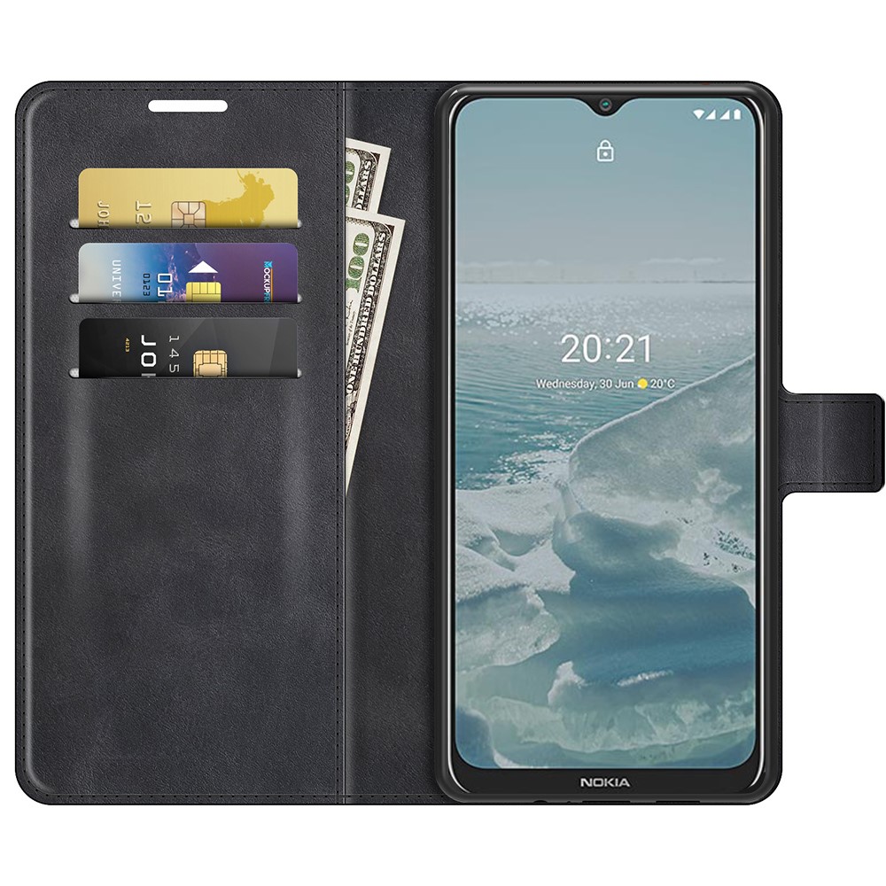 Magnetic Square Clasp Leather Wallet Stand Protective Case Cover for Nokia G20 - Black-4