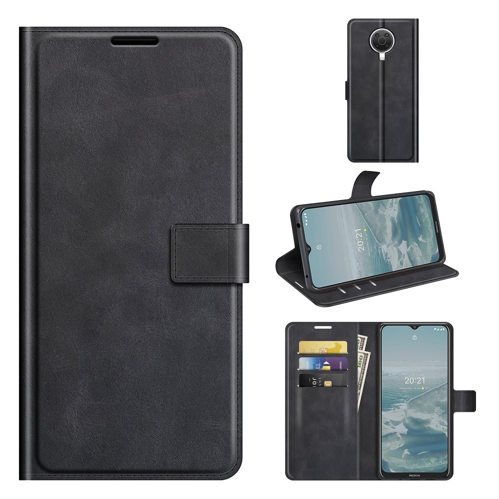Magnetic Square Clasp Leather Wallet Stand Protective Case Cover for Nokia G20 - Black-8