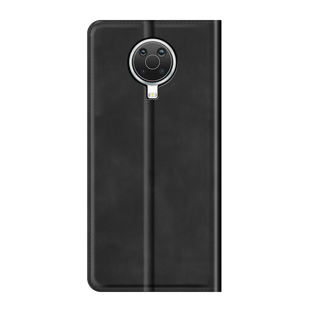 Auto-Absorbed Skin-touch Leather Cover Protective Case with Wallet Stand for Nokia G20 - Black-3