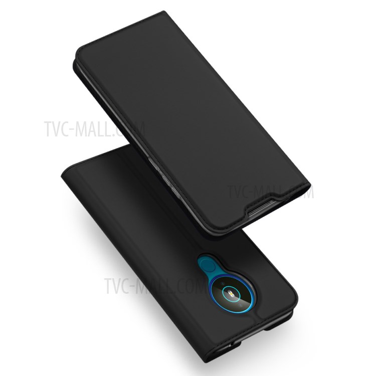 DUX DUCIS Skin Pro Series Card Slot Stand Leather Cell Phone Case Shell for Nokia 1.4 - Black-1