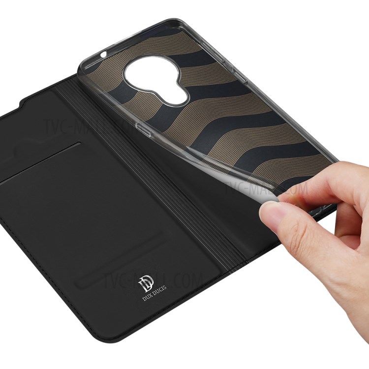 DUX DUCIS Skin Pro Series Card Slot Stand Leather Cell Phone Case Shell for Nokia 1.4 - Black-7