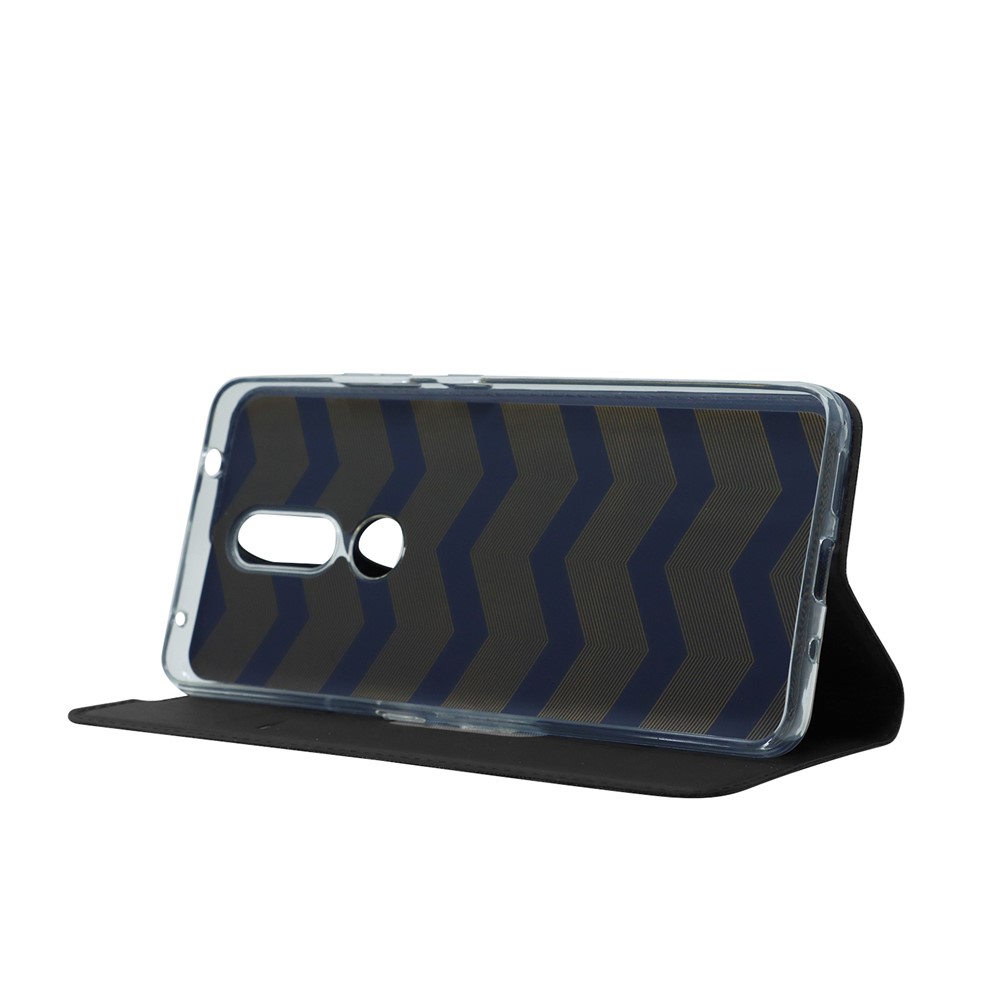 Magnetic Attraction Leather Mobile Phone Stand Case Shell Cover with Card Holder for Nokia 2.4 - Black-4