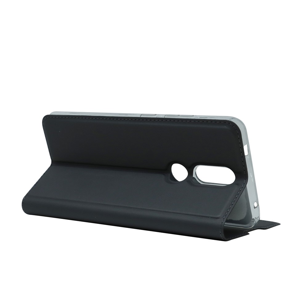 Magnetic Attraction Leather Mobile Phone Stand Case Shell Cover with Card Holder for Nokia 2.4 - Black-5