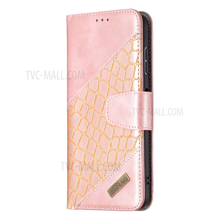 BF04 Splicing Crocodile Texture Wallet Leather Stand Case for Nokia G20 - Rose Gold-2